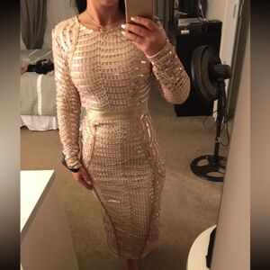 Gold Sequin Midaxi Dress